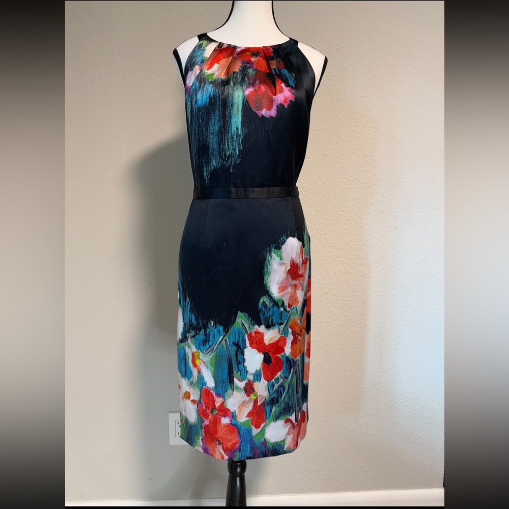 Elie Tahari Silk Floral Sheath Dress – US 16/UK 18 / IT 50